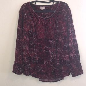 DressBarn Red and Black top size 1X